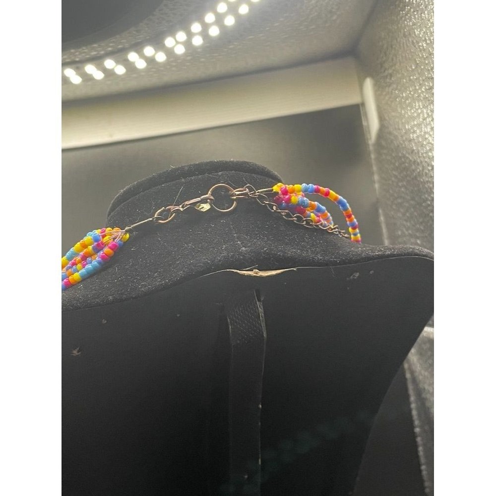 Seed Bead Multi Colored Multi Layered Statement N… - image 7